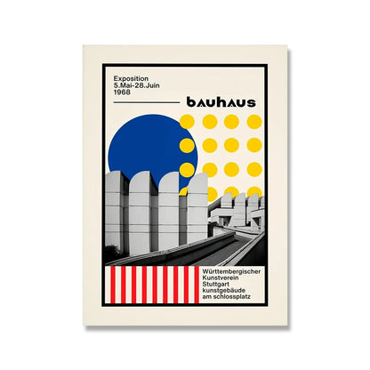 Impression sur toile murale Bauhaus avec citation rose moderne nordique