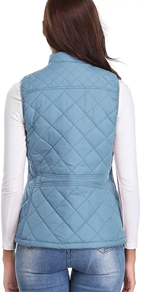 Lightweight Women Quilted Vest - Stand Collar Cotton Winter