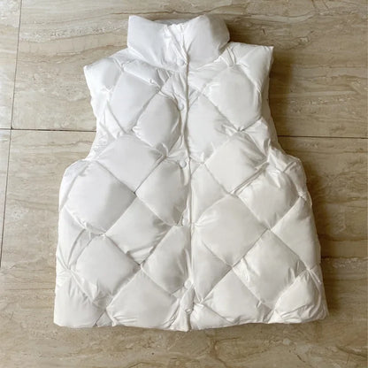 Insulating Women Puffer Vest - Boxy Quilt Polyfill Winter