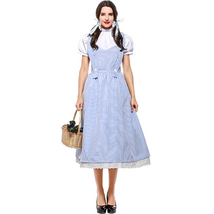 Dorothy blå gingham kjole kostyme Halloween 2025 cosplay