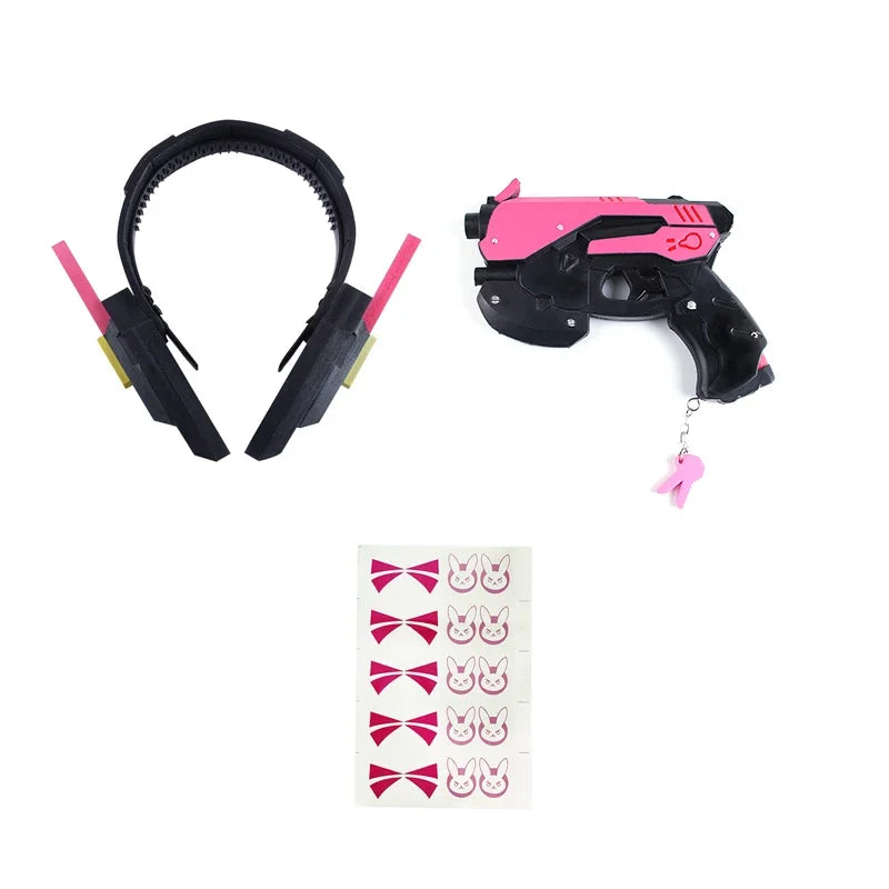 Overwatch DVa Meka Pilot Zentai Jumpsuit Cosplay Costume Set with Wig Headphones and Gun Props 2026