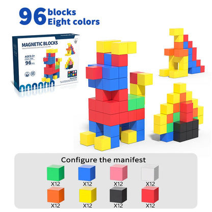 Variant image for Magnetic Building Blocks Set for Toddlers, STEM Learning Toys with Strong Magnets and Vibrant Colors, 30-Piece Magnetic Tiles-2