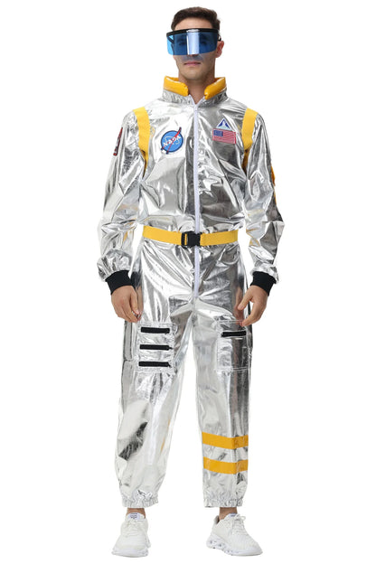 Zilverkleurig astronautenruimtepak voor volwassenen, jumpsuit voor koppels, cosplay voor Halloween, carnaval en verkleedfeesten 2026