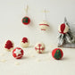 Set of 6 Wool Felt Christmas Tree Ornaments - Red, Green, and Multi-Color Snowflake Design for DIY Holiday Decor