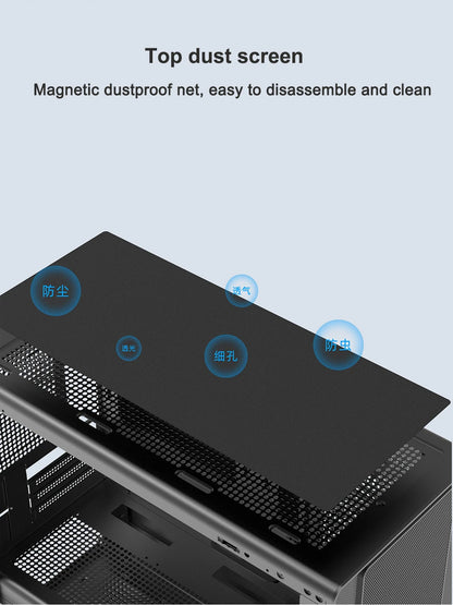 Boîtier PC vertical en verre MicroATX compatible avec radiateur 360mm