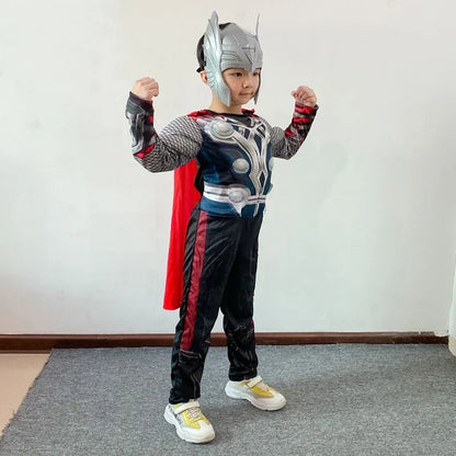 Thor Avengers Muscle Jumpsuit Halloween Cosplay Costume Set with Hammer Prop for Adults 2026