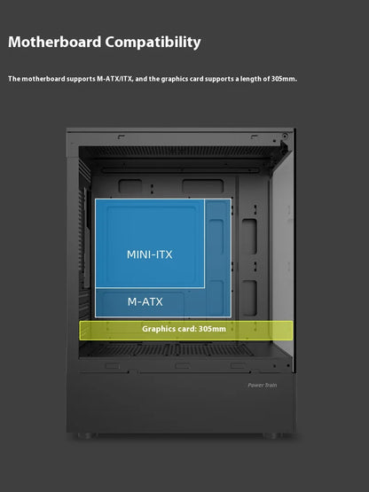 Mini ITX PC kabinet 240mm vandkøling MicroATX chassis