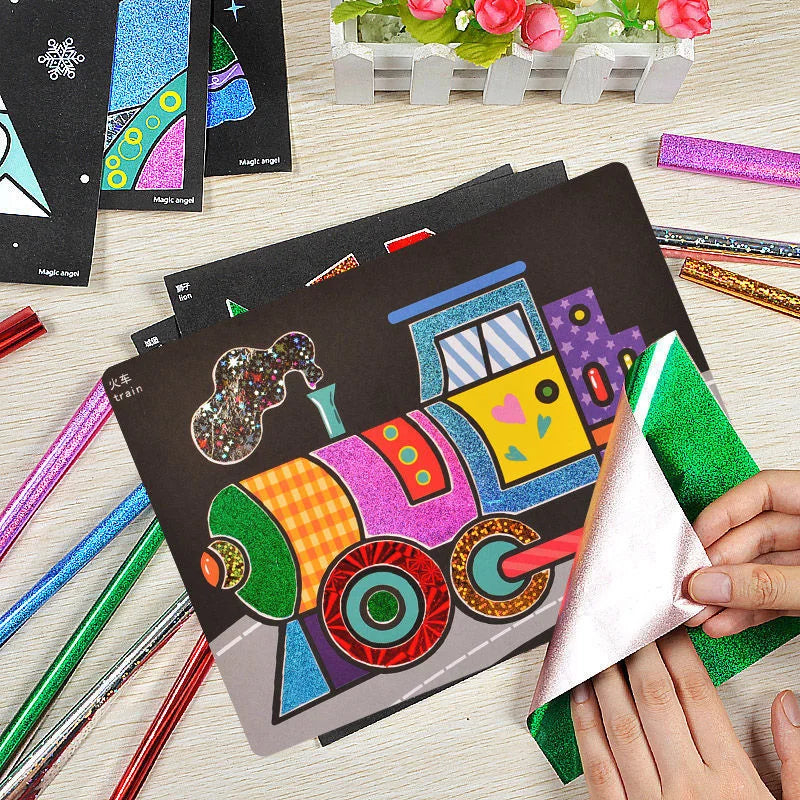 Creative DIY Magic Transfer Painting Craft Kit for Kids - Educational Arts & Crafts Learning Toy, Cartoon Drawing Fun  20x17cm (7.8x6.6 inch)