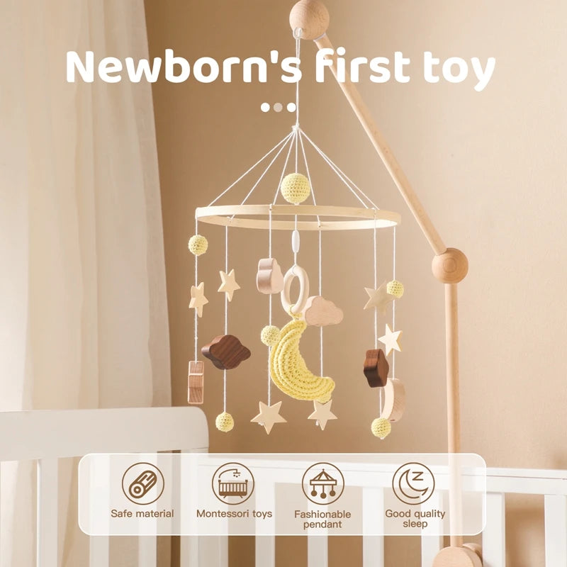 Hot Air Balloon Crib Mobile Newborn Sensory Toys Soothing