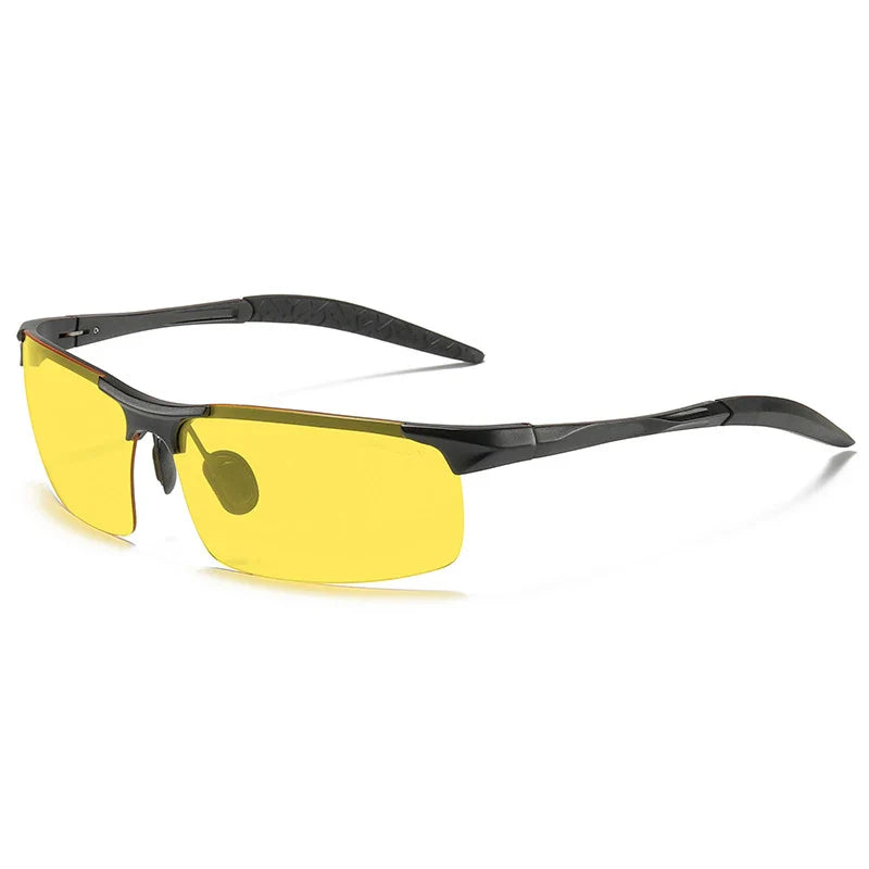 Night Vision Glasses Aluminum Alloy Frame Polarized Sunglasses Day Night Driving UV400 Yellow Lenses Fall 2025 Gift