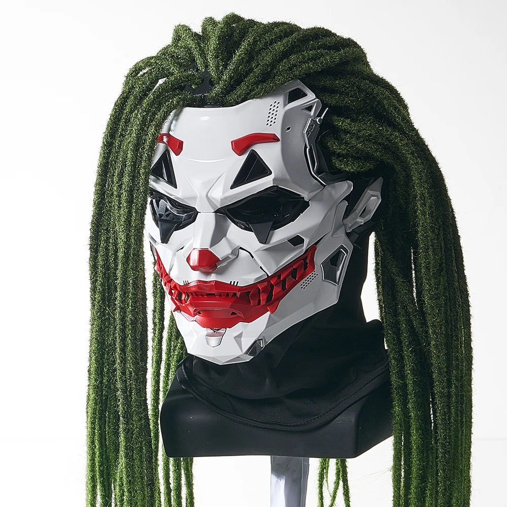 Cyberpunk Braids 2D PVC Resin Full-Face Cosplay Mask Halloween Anime Role-Play Prop 2026