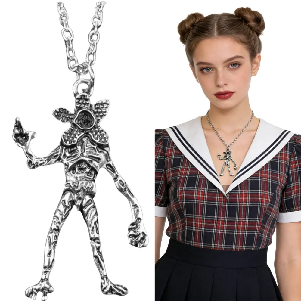 Monster Hanger Ketting 925 Sterling Zilver Ondersteboven Monster Bedel Verstelbaar Valentijnscadeau 2026 Cadeau Klaar