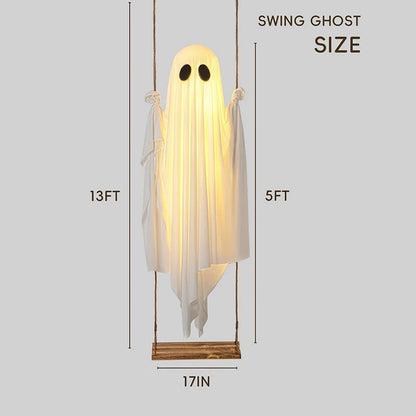 Hanging Swing Ghost Decoration Halloween 2025 Porch Lights