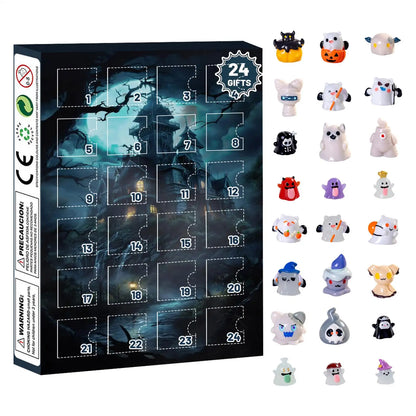 Calendario de Adviento de Halloween 24 Días Decoración de Mesa Coleccionable
