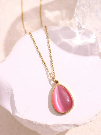 Layered Gold Tone Necklace Set With Resin Stone Pendants Boho Statement Jewelry Gift Idea Fall 2026