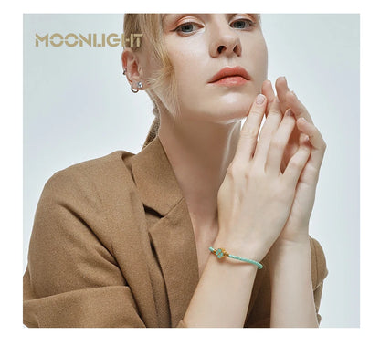 Firekløver flettet lær lykke armbånd gave