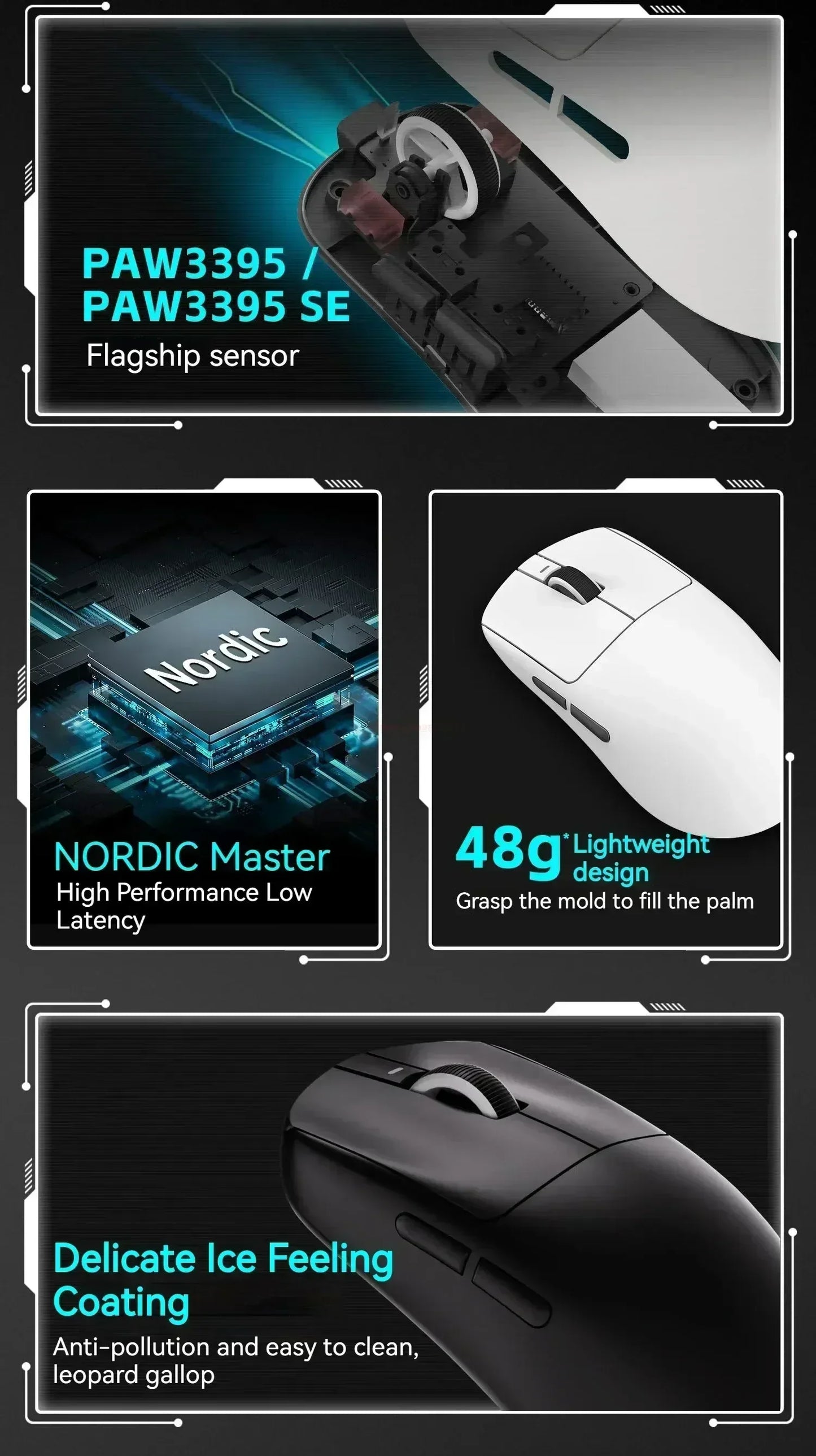 Gaming Mouse Wireless Lightweight Ambidextrous 26000 DPI