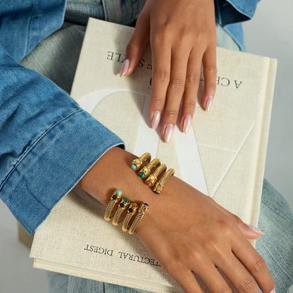 Gold Plated Stainless Steel Stackable Bracelet Set Cuff Jewelry For Elegant Layering Spring 2026 Gift