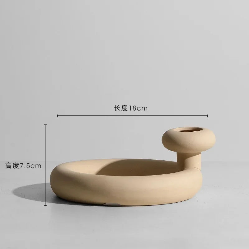 Keramisk vase embryo skulpturell bordvase nordisk minimalistisk hjemmeinnredning høst 2025 ideell for tørket blomstervisning
