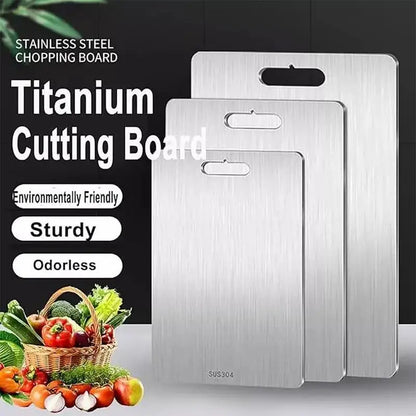 Titanium Cutting Board for Kitchen - 304 Stainless Steel Double-Sided Food Grade