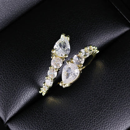 Verstelbare Cocktailring met Kubieke Zirkonia Valentijnscadeau 2026 Fonkelende Klauwzetting