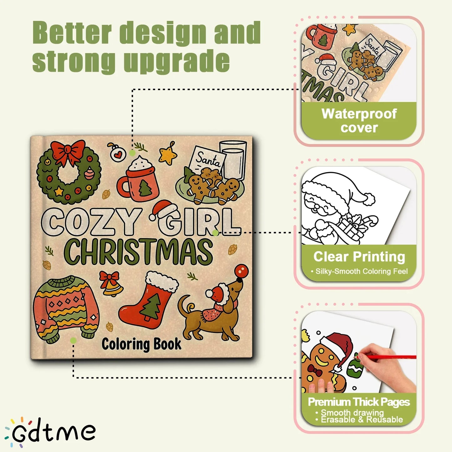 Coloring Book For Adults Cozy Christmas Theme Easy Relaxing Holiday Coloring Pages Gift Idea 2025