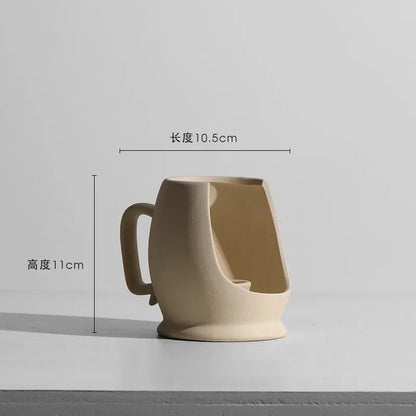 Keramisk vase embryo skulpturell bordvase nordisk minimalistisk hjemmeinnredning høst 2025 ideell for tørket blomstervisning