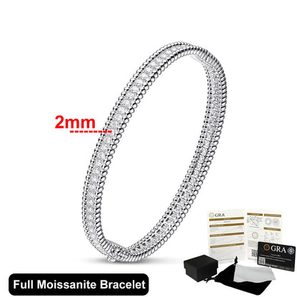 Moissanit 2mm Armband 18K vergoldetes Tennisarmband