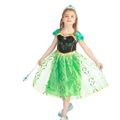Anna Frozen-prinsessenjurk voor kinderen en meisjes, verjaardagsfeest-, carnavals- en Halloween-kostuum, vestidos 2026