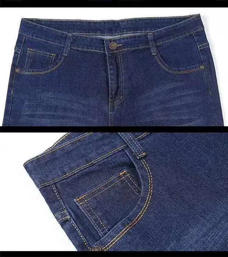 Oversized Relaxed Men's Jeans - High Waist, Stretch Denim