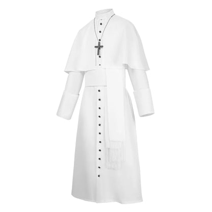 Middeleeuws katholiek priesterkostuum, pauselijke geestelijke, kazuifel-cosplaykostuum voor mannen, Halloween 2026