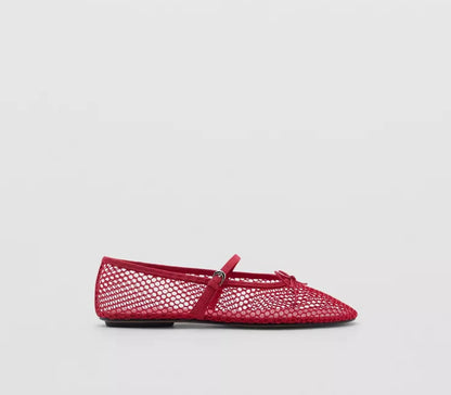 Breathable Women’s Ballet Flats - Mary Jane, Mesh, Summer