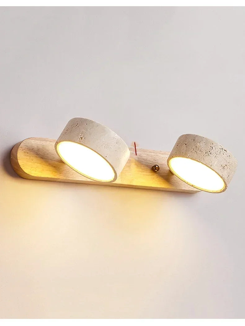 Japandi Wabi Sabi Round LED Wall Light With Mirror Bathroom