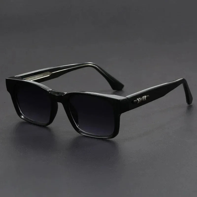 Men's square frame sunglasses UV400 – mirror lens, anti-mist outdoor driving shades, wide coverage