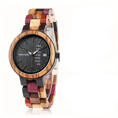 Wooden Couple Watches Handmade Quartz Date Unisex Display