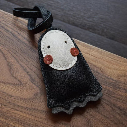Porte-clés porte-bonheur en cuir sans visage noir confortable mignon cadeau