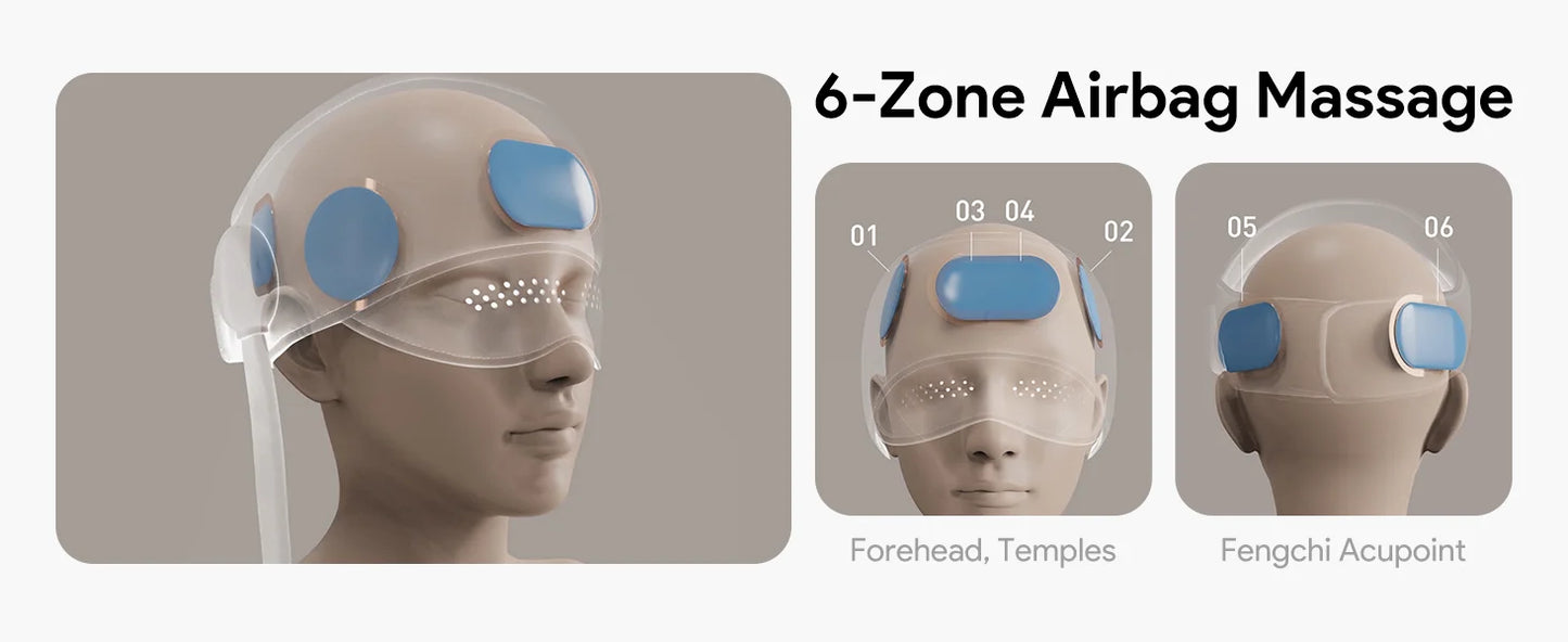 Graphene Heated Head Massager Air Pressure & Eye Compress – Stress Relief Sleep Aid 2026