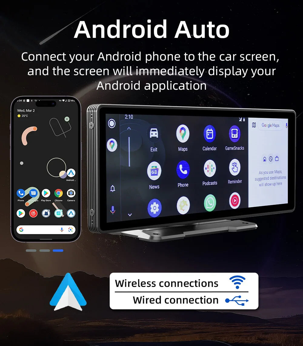 CarPlay Wireless Head Unit 10.26 Inch IPS HD Car Stereo Con Telecamera Posteriore Android Auto Fall 2025