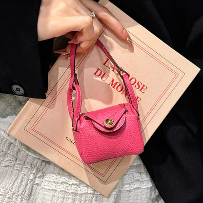 1+1 Free Birkin Inspired Mini Hand Bag - Leather Fashion Bag Charm