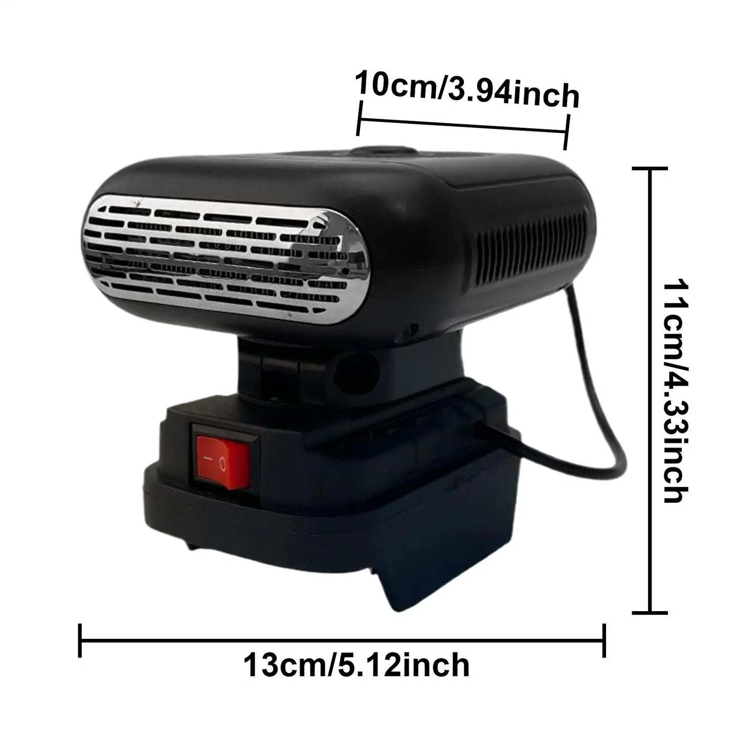 Autoheizung 12V Tragbarer Enteiser mit 90° Drehbarem Lüftungsauslass, Windschutzscheiben-Entfroster für Winterfahrten, Doppelter USB-Anschluss