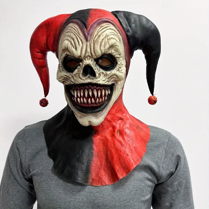 Clown Mask Latex Horned Skull Scary Halloween Cosplay