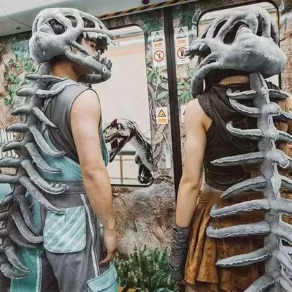 Costume de dinosaure Tête en peluche squelette Halloween 2025