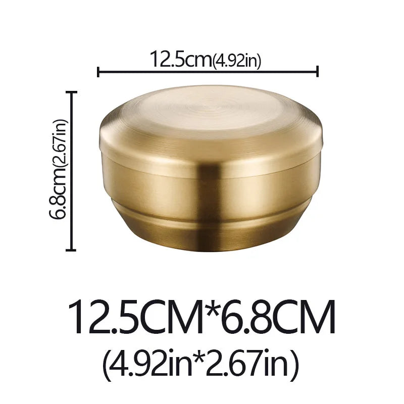Cuenco para arroz de acero inoxidable de doble capa con tapa aislada