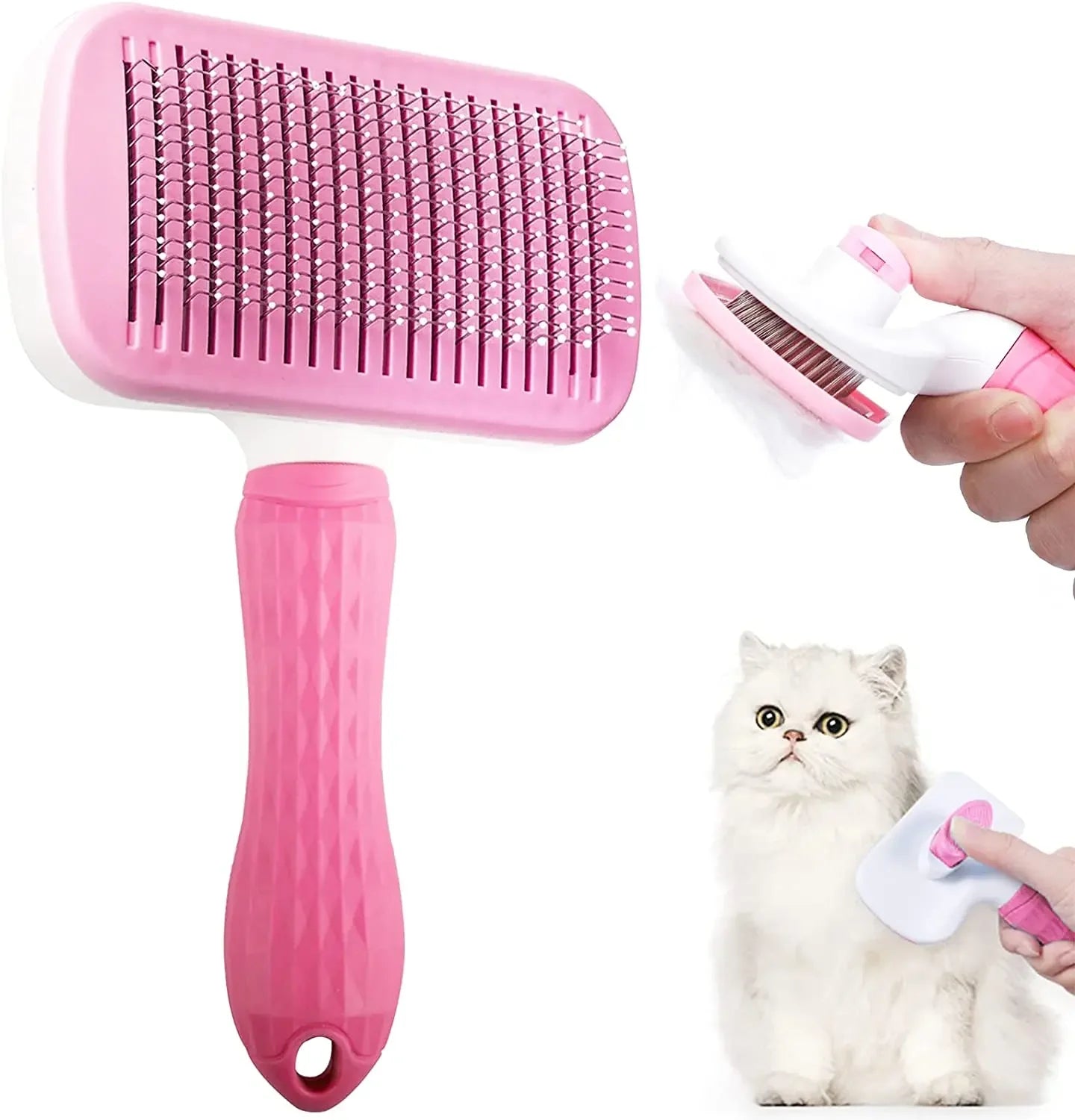 Pet Grooming Care Dog & Cat Hair Remover Brush - Long Hair Grooming Comb for Easy Cleaning