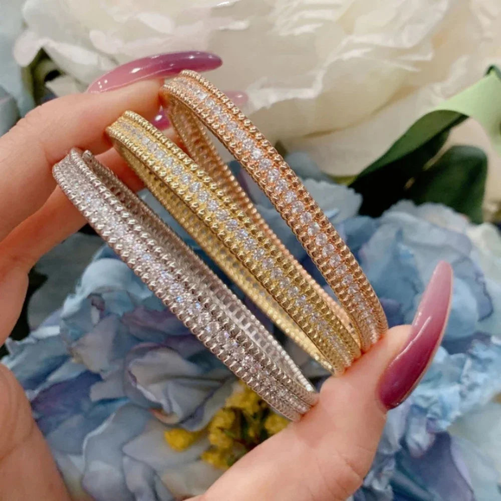 Moissanit 2mm Armband 18K vergoldetes Tennisarmband