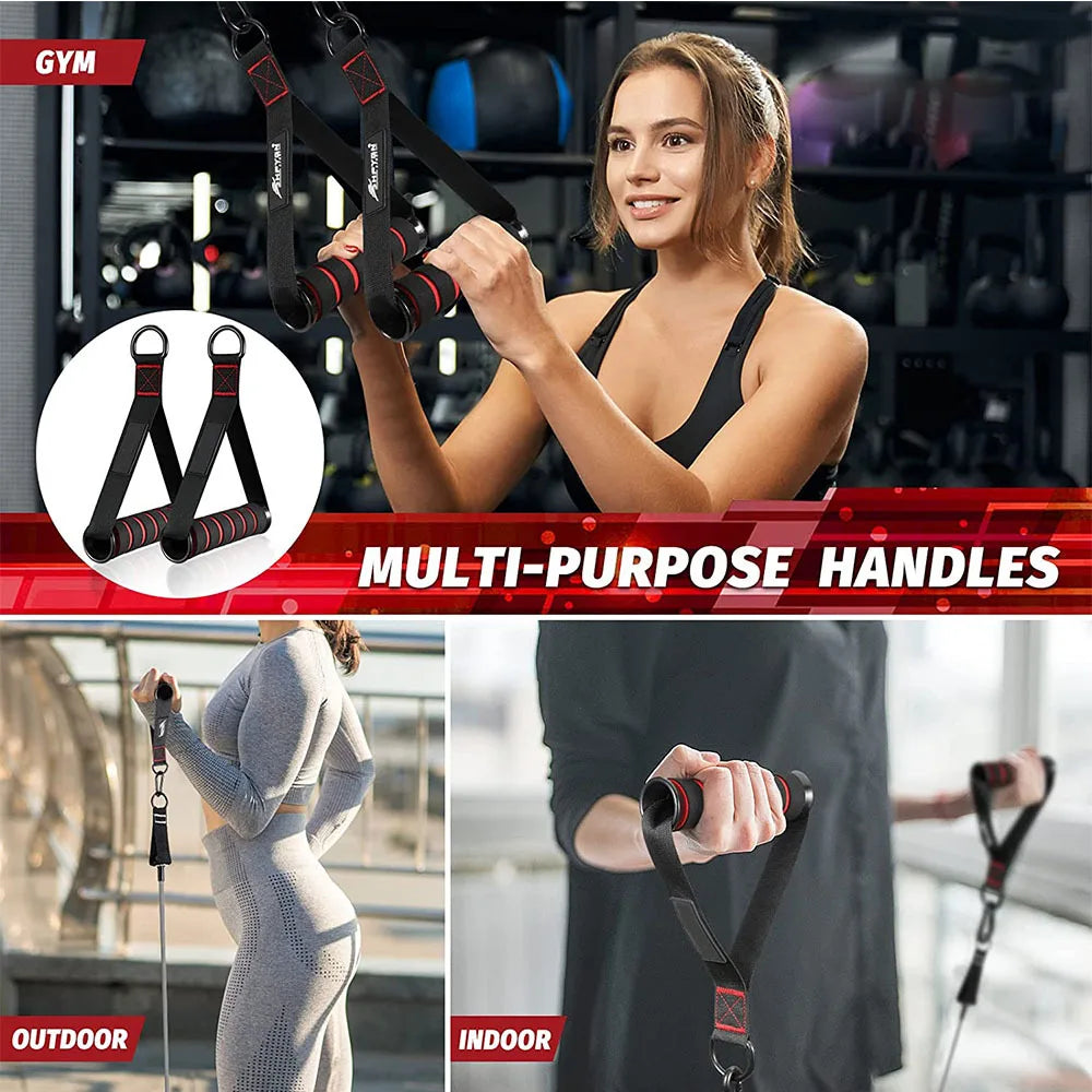 Heavy Duty D-Ring Metal Gym Handles - Fitness Equipment for Cable Machines & Resistance Bands