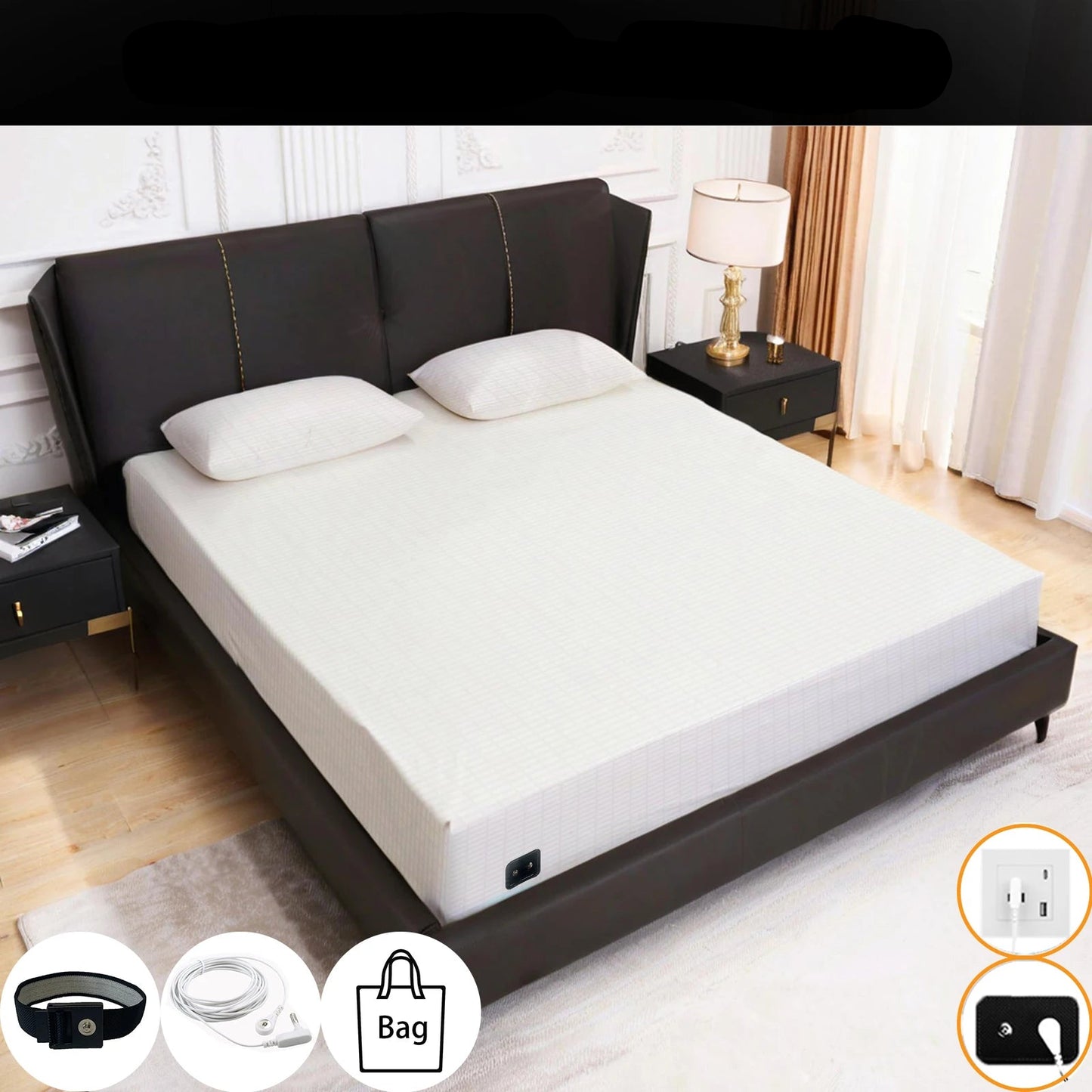 Earthing Fitted Sheet Grounding Silver Fiber Mattress
