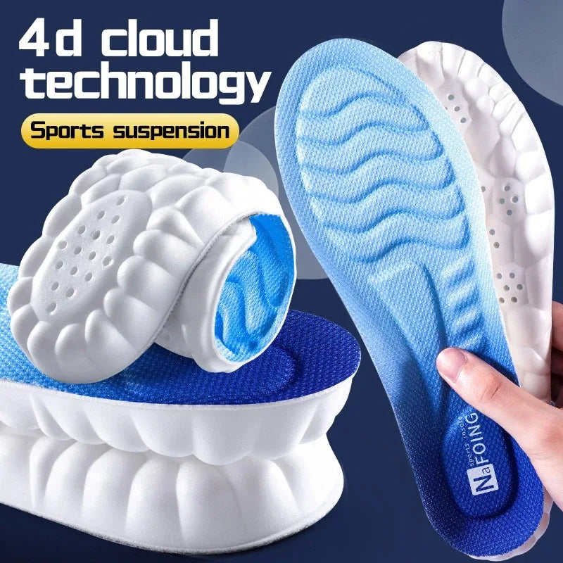 Insoles 4D Cloud Technology Sports Orthopedic Insoles Breathable Shock Absorbent Cushion Back to School 2025