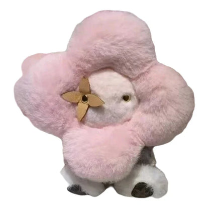 Sunflower Plush Keychain Bag Charm Pink Mini Cozy Gift