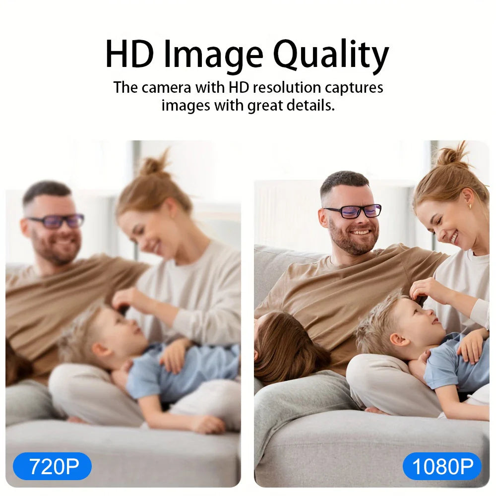 1080P Mini Kamera Trådlös WiFi Videokamera, Rörelsedetektering, Fjärrvy, P2P-stöd, Inbyggt Batteri